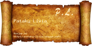 Pataky Lívia névjegykártya